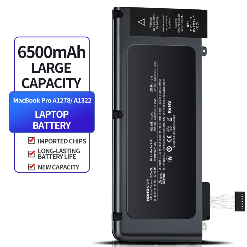 Nohon-bateria do Portátil para Apple Macbook Pro Baterias de Substituição 13.3 em A1322 A1278 Mc700 Mb990 Mb991 Mc374 Mc101 Md313 - Imagem 2