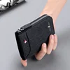 Men Wallet Mens Canvas Multifunctional Vertical Youth Leather Clip Driver's License Case Multi-Card Short Wallet 6