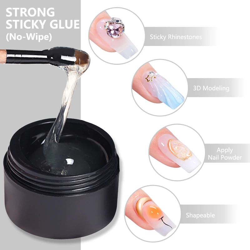 

CHUNSHU No Wipe Rhinestones Glue Gel 15ml Strong Adhesive Nail Glue For Nail Art Jewelry Decorations DIY Manicure Accessories