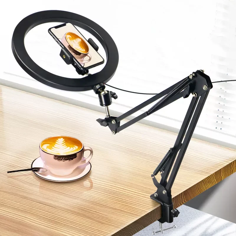 Inch LED Selfie Ring Light With Stand Phone Ring Lamp Desk Photography Lights for Makeup Youtube Video Ringlight