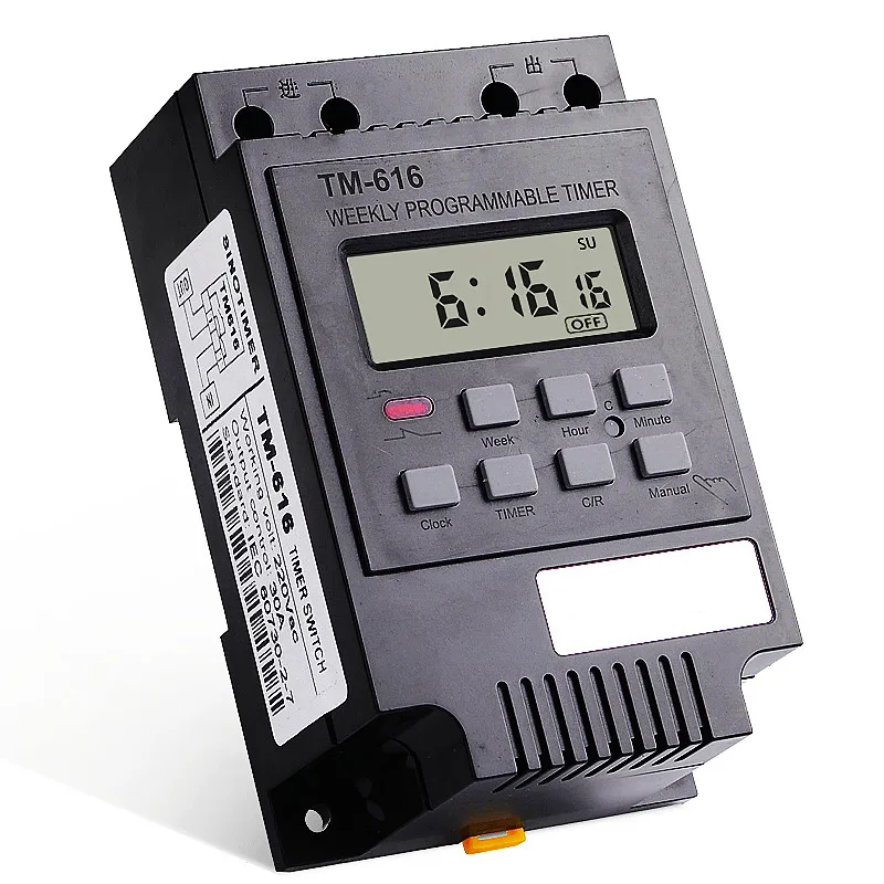 

TM616 Din Rail DC Timer Switch,AC 240V 30A Weekly 7 Days Programmable Digital Industrial Led Time Switch,For Din Rail Mount