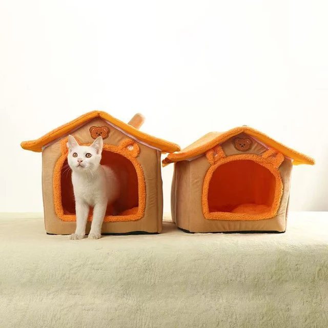 Cat House Semi-Enclosed Four-Season Universal Pet Nest Small Pet Shelter Washable Pet Supplies 5