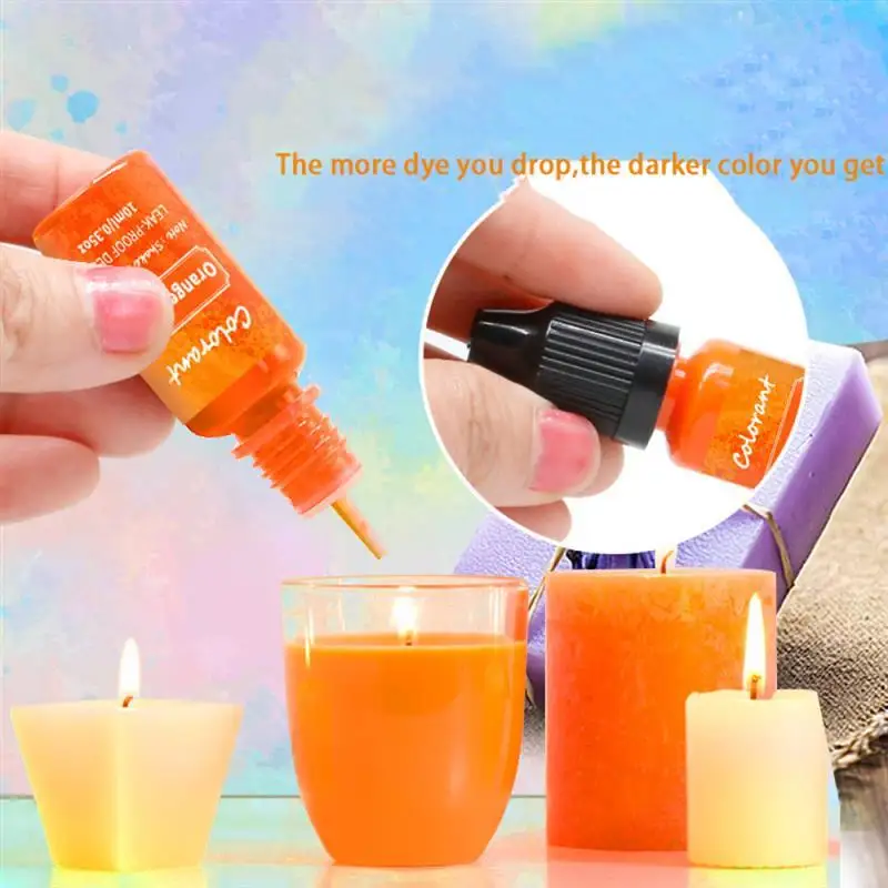 Description Picture 6 of item10ML Highly Concentrated Aromatherapy Candle Color Essence Diy Handmade Soap Toning Pigment Soy Wax Paraffin Dye Colorant