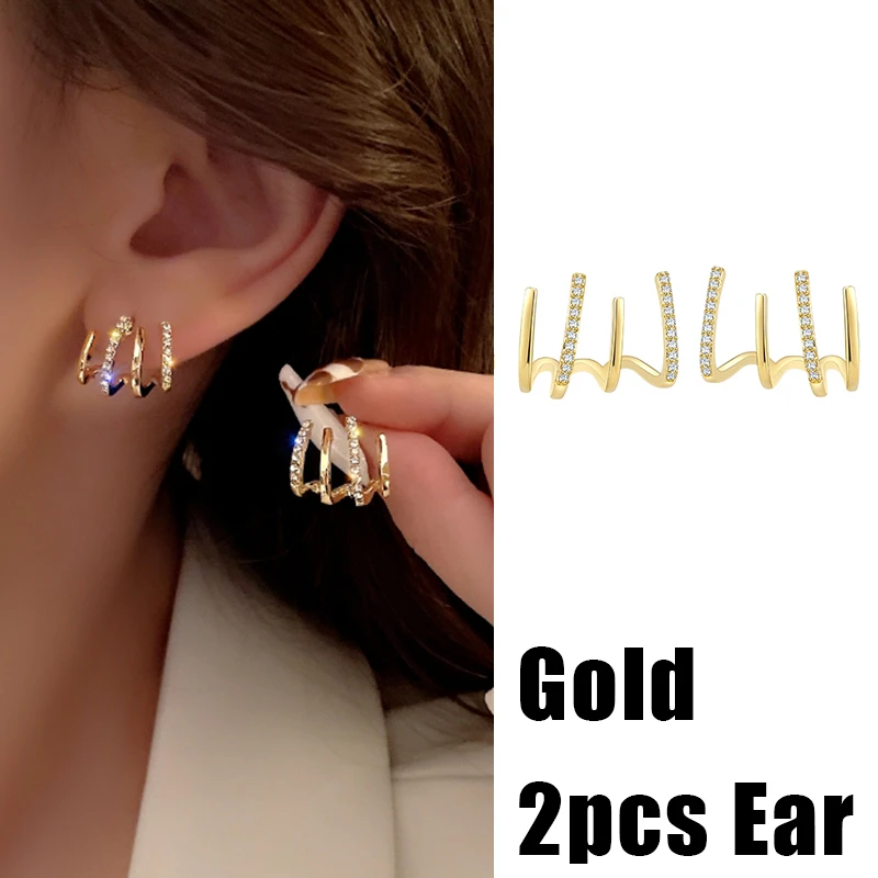 Ear Clip Earrings Clip Earrings Ear Clip 17KM Gold Color Leaves Ear Cuff Black Non-Piercing Ear Clips Fake Cartilage Earrings Clip Earrings For Women Jewelry