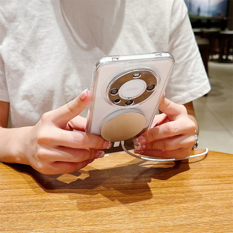 Luxury Transparent Acrylic Shockproof Magnetic Charging Case