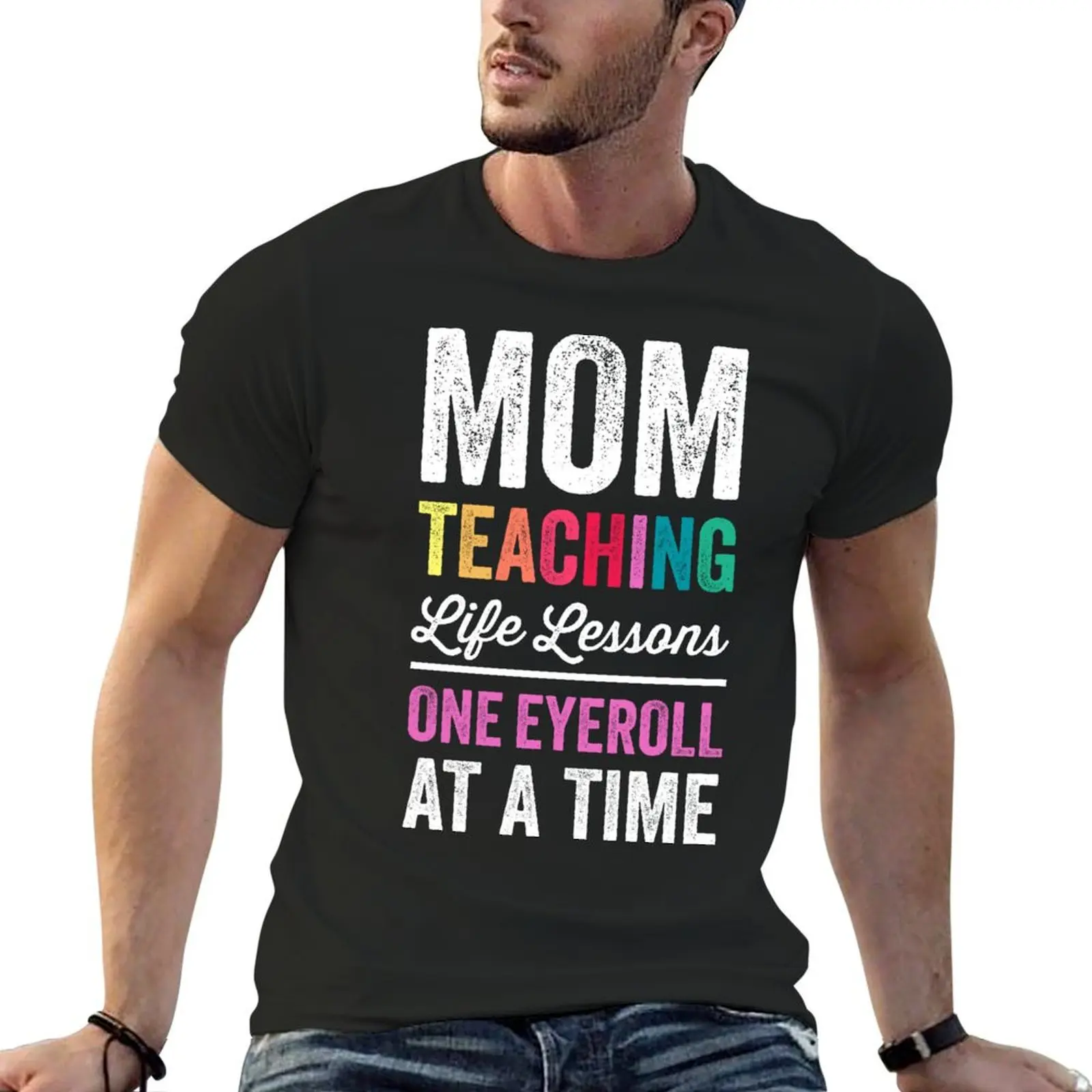 

Mom Teaching Life Lessons One Eyeroll at a Time, Teacher Mother's Day 2024 T-Shirt animal prinfor boys graphic tshirt men