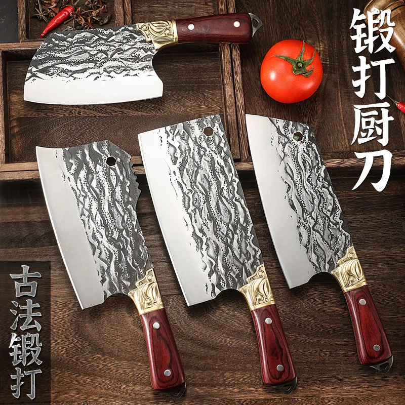 

Forged copper sharp household kitchen knife steel slicing special chef forged kitchen knife stainless steel cutter.