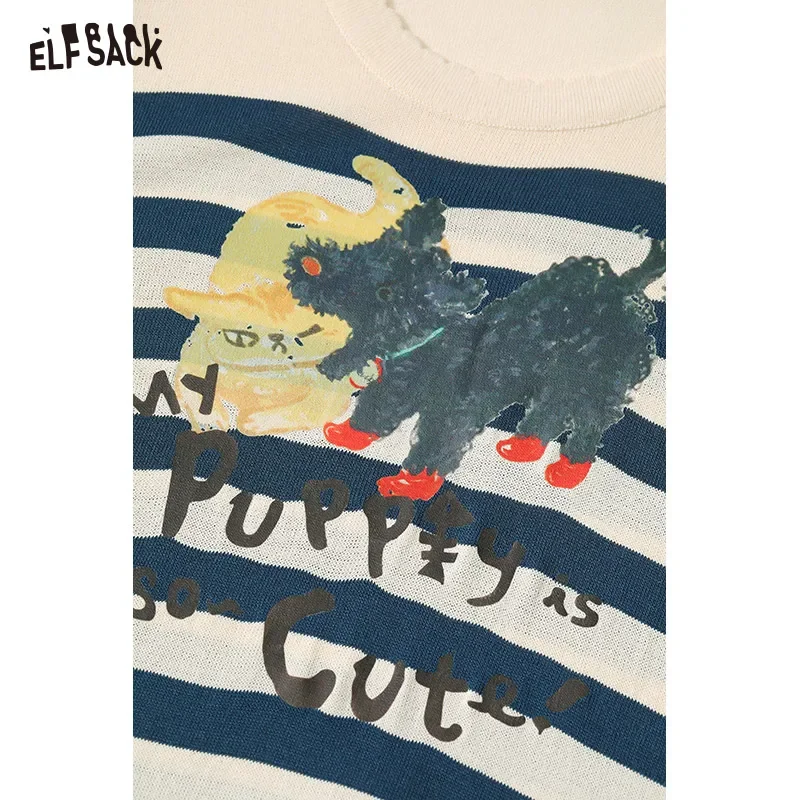 ELFSACK 여름 오리지널 고양이 프린트 여성용 캐주얼 민소매 드레스