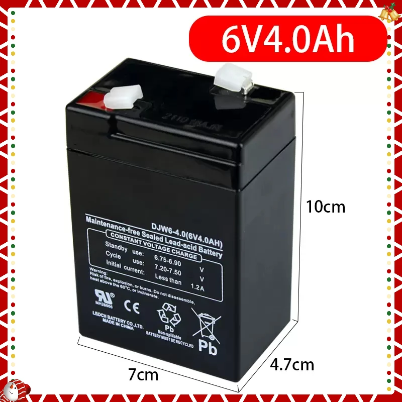6V4AH Battery Rechargeable lead-acid Accumulator for children's toy cars Electronic Scale Instruments