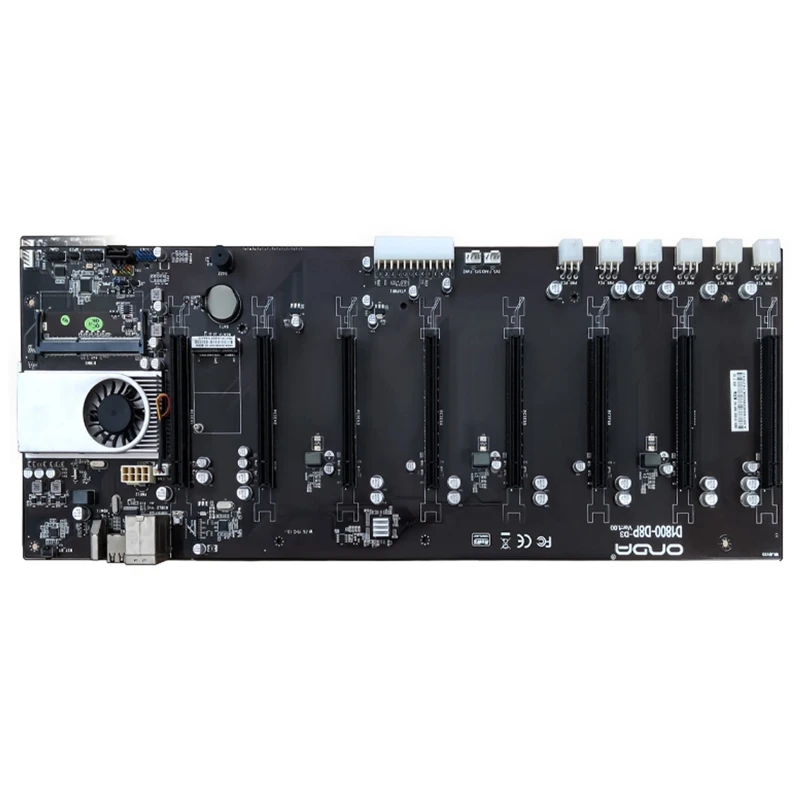 

BTC-D1800 8 PCI-E 16X USB2.0/DDR3 Sodimm Беспроводная материнская плата для майнинга 1600 МГц Прямая поставка