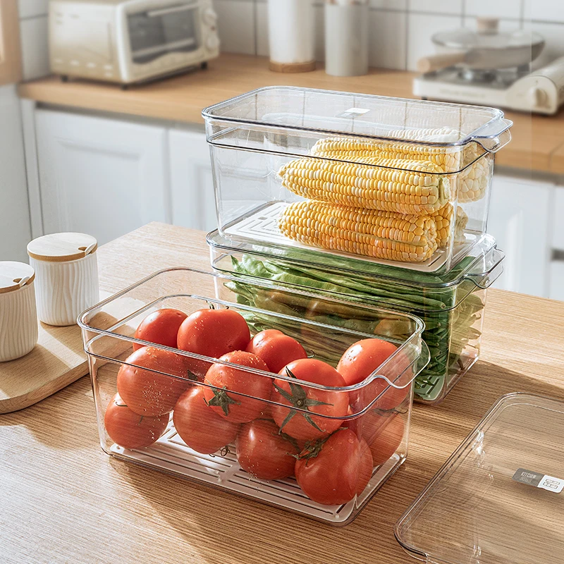 Refrigerator Organizer Bins Stackable Fridge Organizers with Cutout Handles  Cabinets Clear Plastic Pantry Food Storage Ra - China Refrigerator Storage  Box and Stackable Refrigerator Organizer Storage Boxes price