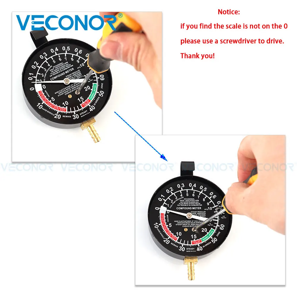 TU-1 Vacuum Fuel Pump Pressure Testing Gauge Set Tool Kit 6
