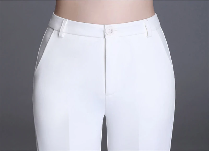 dress pants Office Lady Slim White Flare Pants Basic Solid Work Bell Bottom Pants Women Spring New Arrival High Waist Suit Trousers Female adidas pants