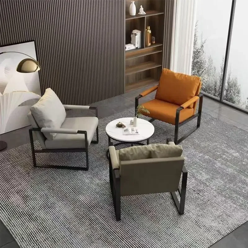 Nordic lazy sofa light luxury sales single wrought iron leisure chair balcony negotiation bedroom living room minimalist sofa 2