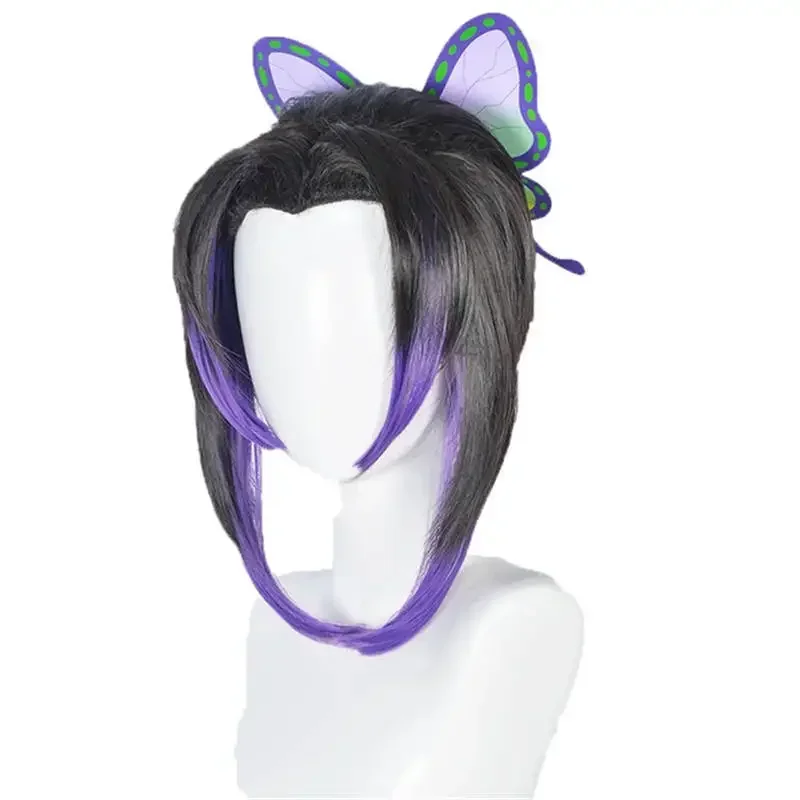 thumbnail image 1 of Disfraz de Cosplay de Anime Demon Slayer Kimetsu No Yaiba Kochou Shinobu, conjunto de peluca, uniforme tipo kimono, disfraces de Halloween para adultos y niños, 1 of 5