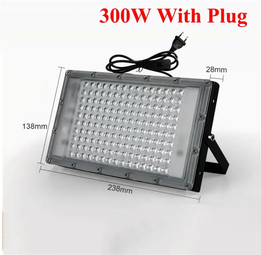 300W UV 395nm Black Light Ultravilet Flood Light Halloween Xmas Glow Party Fluorescent Poster Stage Disco Dance Aquarium Decor