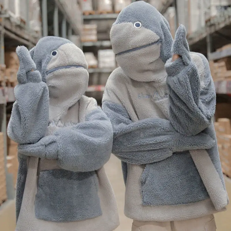 Sweat à Capuche Requin Adulte – Coupe Oversize, Manches Longues – Polyester Doux – Idée Cadeau Couple Déguisement