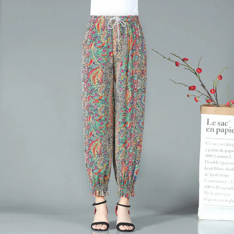 Women Trousers Bloom | Summer Floral Pants Women | Floral Silk 