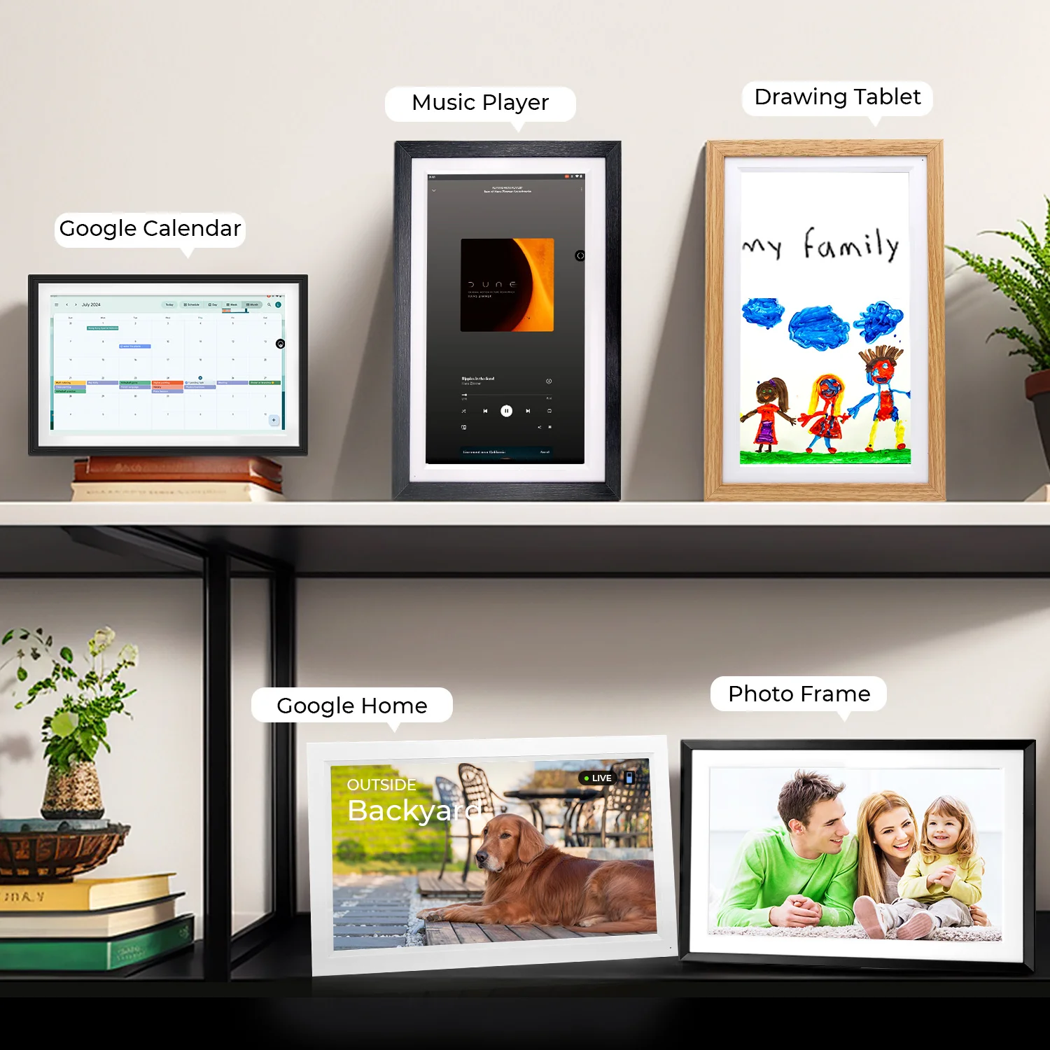 10.1 Inch Changing Smart Display  Canvas touchscreen Google Calendar&HomeHub&Assistant Smart TV Gifts for Family Music Frame view 4