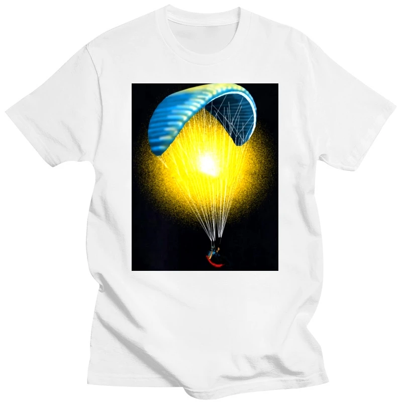 

paragliding men s jersey t shirt Design tee shirt round Neck Letters Sunlight Casual Spring Family shirt