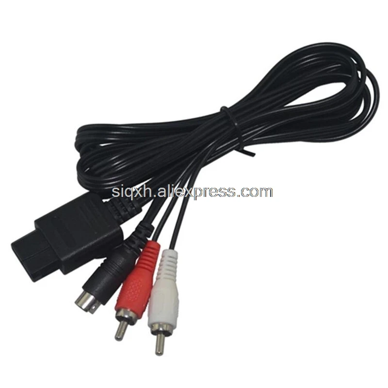 

100Pcs Top quality 1.8M/5.9FT S-Video Cable For N64 Audio TV Video Cord AV Cable To RCA For SNES GameCube Game Cube Accessory