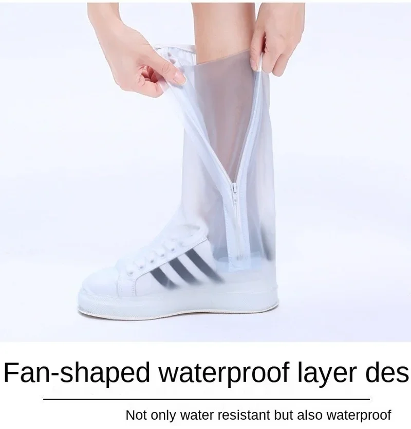 Reusable Water Proof Shoe Cover Long Length Slip-resistant Zipper - Main Image