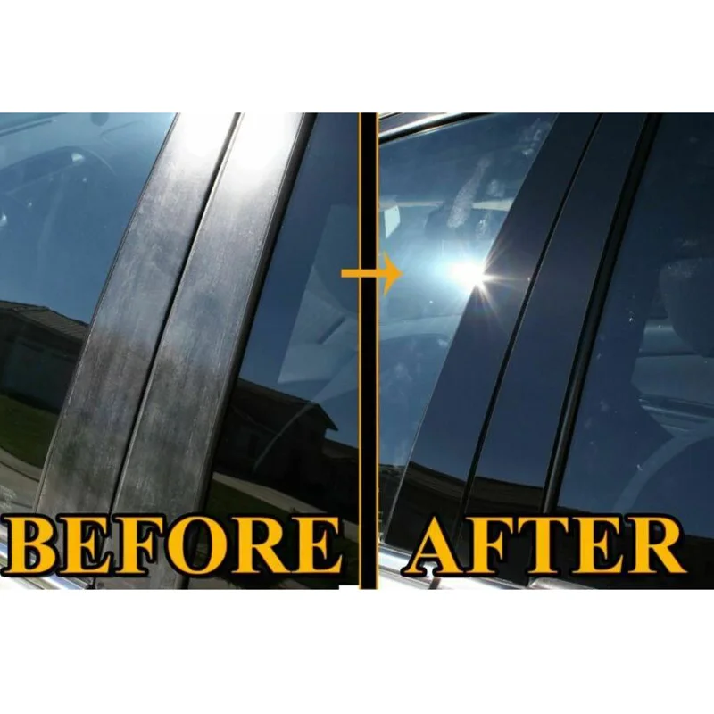 Polished Pillar Posts Window Trim Cover BC Column Sticker Chromium Styling 8PCS Fit For Jeep Renegade 2015 -