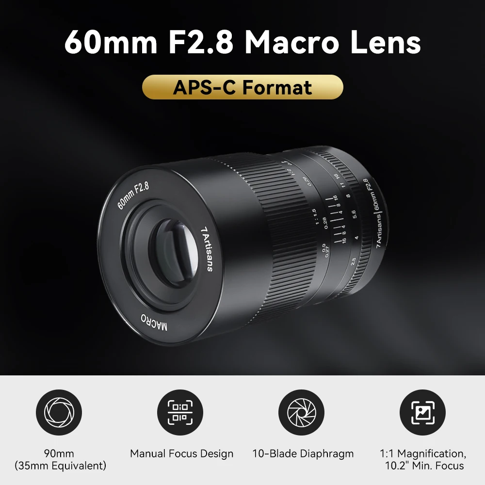 60mm F2.8 APS-C Manual Macro Prime Lens For Camera Lens Canon EOS-M M50 M50 Mark II Sony E ZVE10 Fuji FX X-A1/ X-T1 XT30