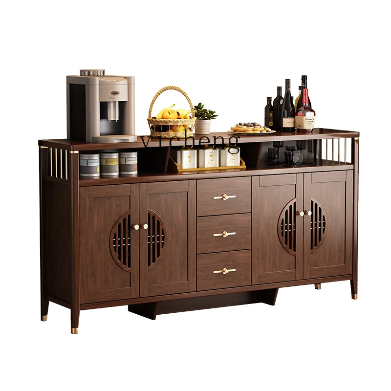 

ZC Sideboard Cabinet Solid Wood Frame Living Room Locker Home Wall Kitchen Storage Cabinet