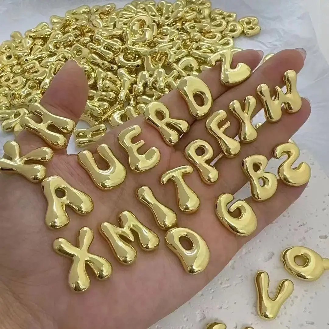 

26PCS, Gold English Letter Charms Initial A-Z Alphabet Pendant DIY Personalized Jewelry Making Finding