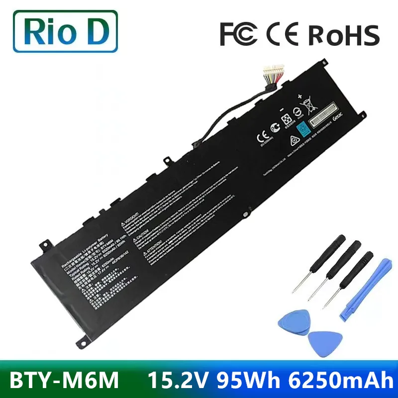 

BTY-M6M 15.2V 95Wh 6250mAh Laptop Battery for MSI Creator 15 A10SET-078TR Stealth 10SF-462TR 10SFS-007CN/064I