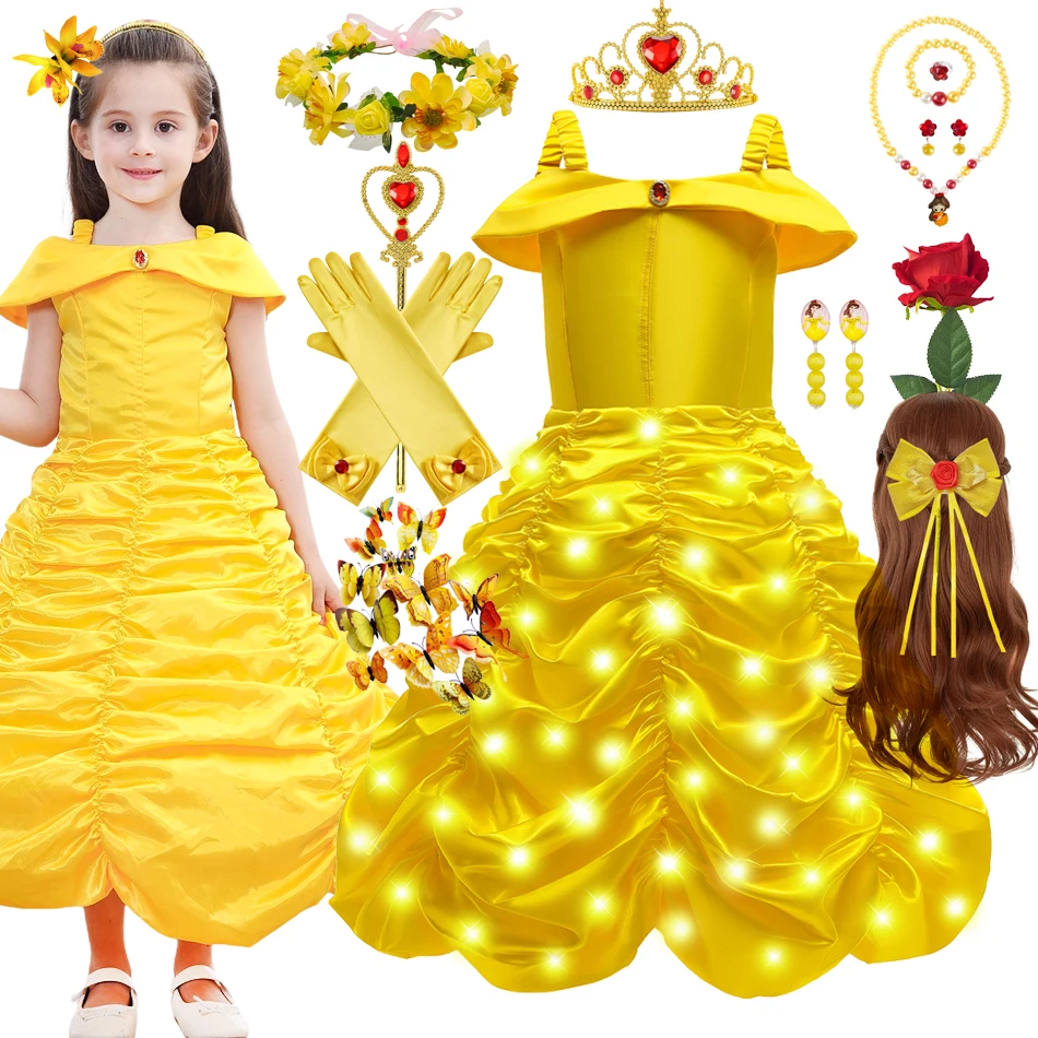 Beauty And Princess Belle Dress For Kids Belle Cosplay Princess
