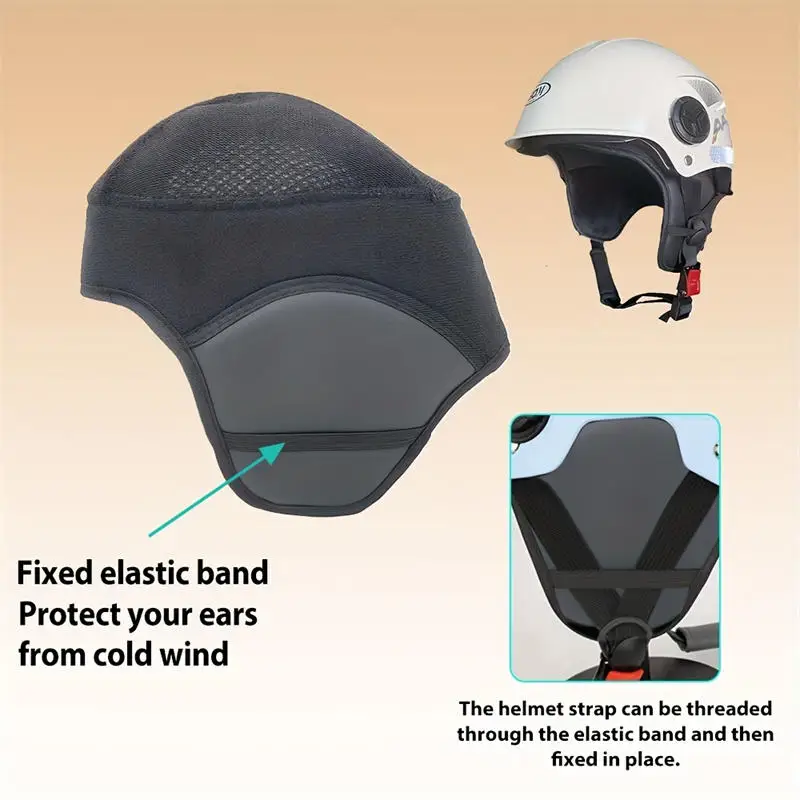 Warm Cap Helmet Liners For Men Women Thermal Head Hat Windproof Winter Ear Protection Outdoor Cycling Running Hat