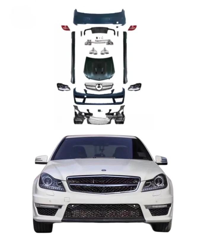 

Автомобильный бампер BOCH для Mercedes W204 C-class upgrade C63 amg, боди-комплект, задние фары