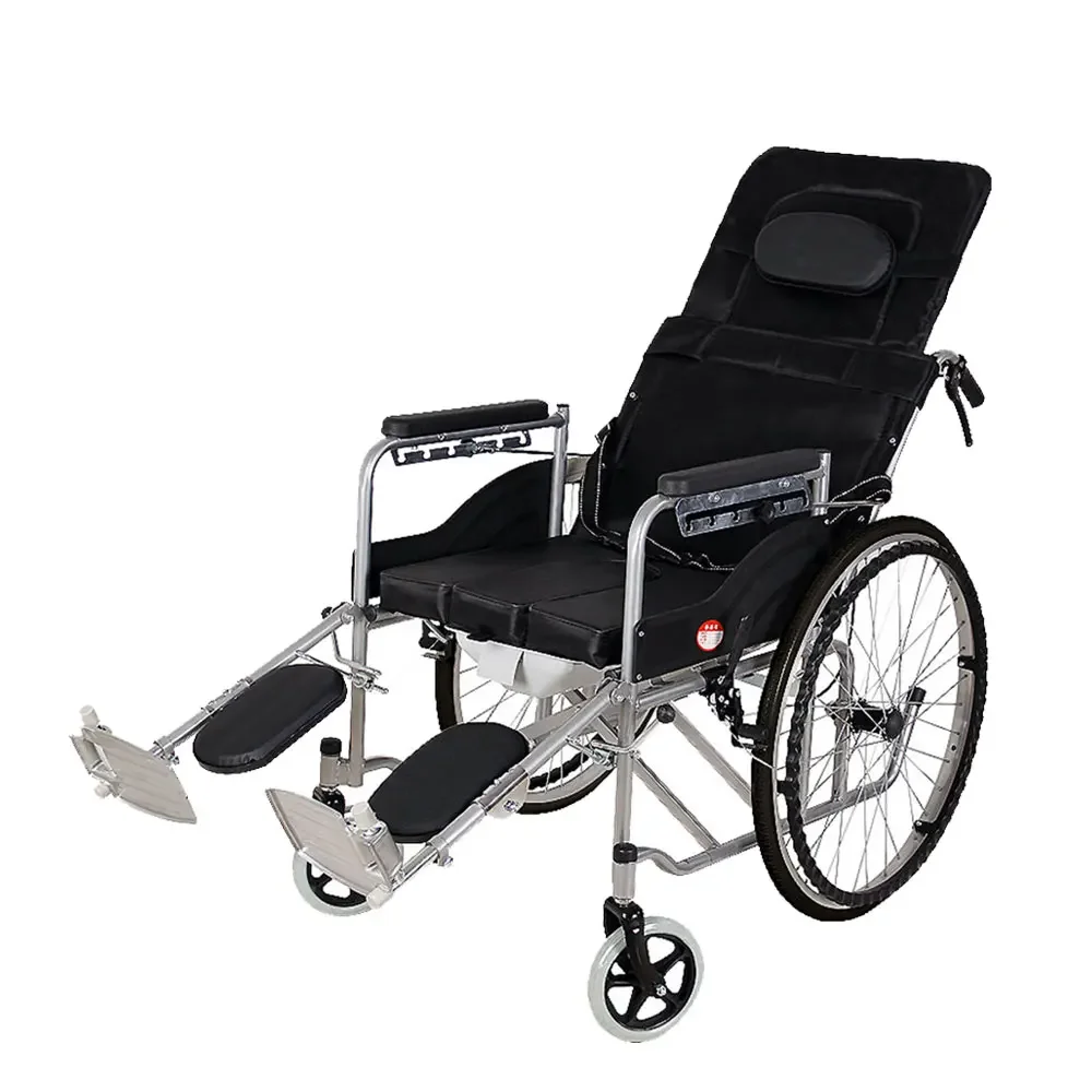 Manual Wheelchair Multifunctional Outdoor Full-Recliner Aluminum Lightweight