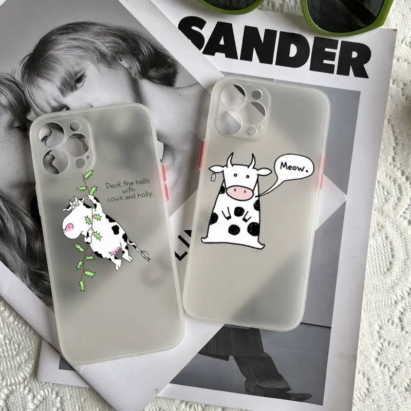 

Cow High Quality Classic Phone Case Luxury Silicone Shockproof Matte For Iphone 7 8 Plus X Xs Xr 11 12 13 Pro Max