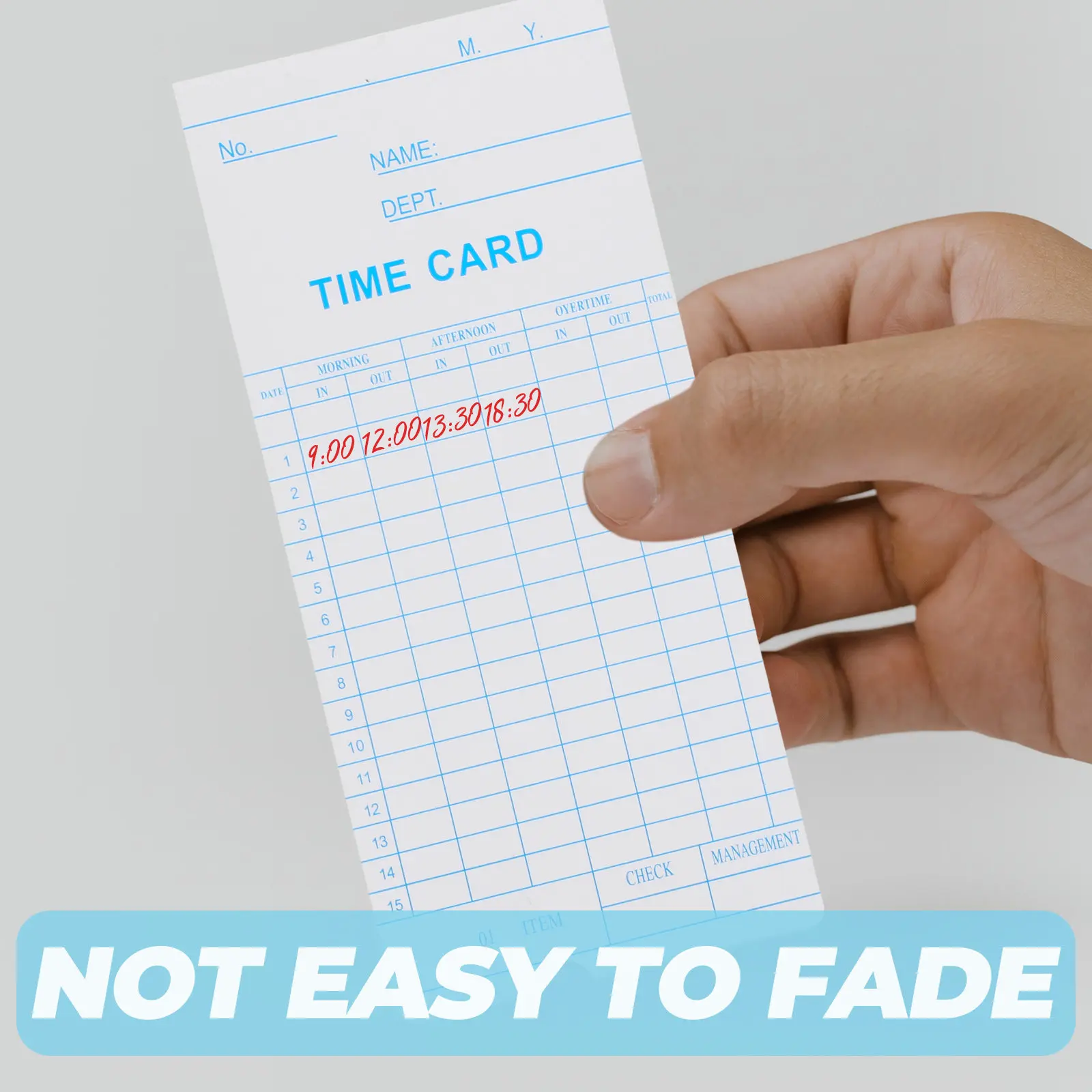 100Pcs 카드 시트 직원용 프리미엄 두꺼운 종이 출석 카드 양면 사무실용 주간..