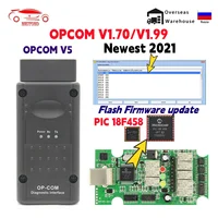 2021 OPCOM V5 For Opel OP COM 1.70 Flash Firmware Update Car Diagnostic Cable for Opel OP-COM PIC18F458 CAN BUS OBD2 Auto Tools 1