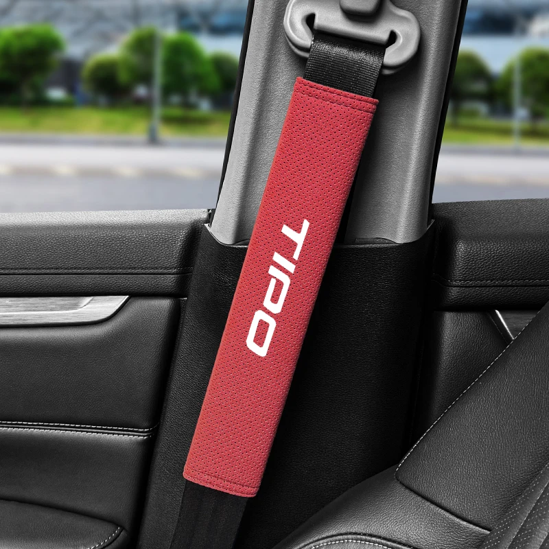 

For Fiat Tipo Car 2PCS Suede Car Seat Belt Cover Seatbelt Shoulder Protection