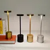 Classic Metal Touch Sensor LED Table Lamp Rechargeable Desk Lamp 3 Colors Creative Ambient Light Bar Room Decor Night Light Gold 2