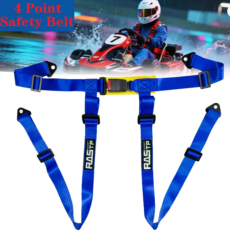 새로운 스포츠 레이싱 하네스 안전벨트 블루 블랙 레드 유니버셜 4포인트 카틴 ..