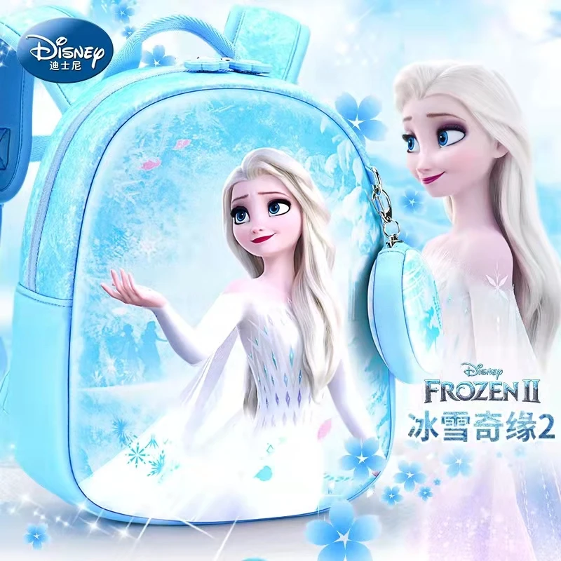 2022 Disney Frozen Kindergarten Bag For Girls Elsa Anna Primary Student Shoulder Orthopedic Backpack Large Capacity Mochilas