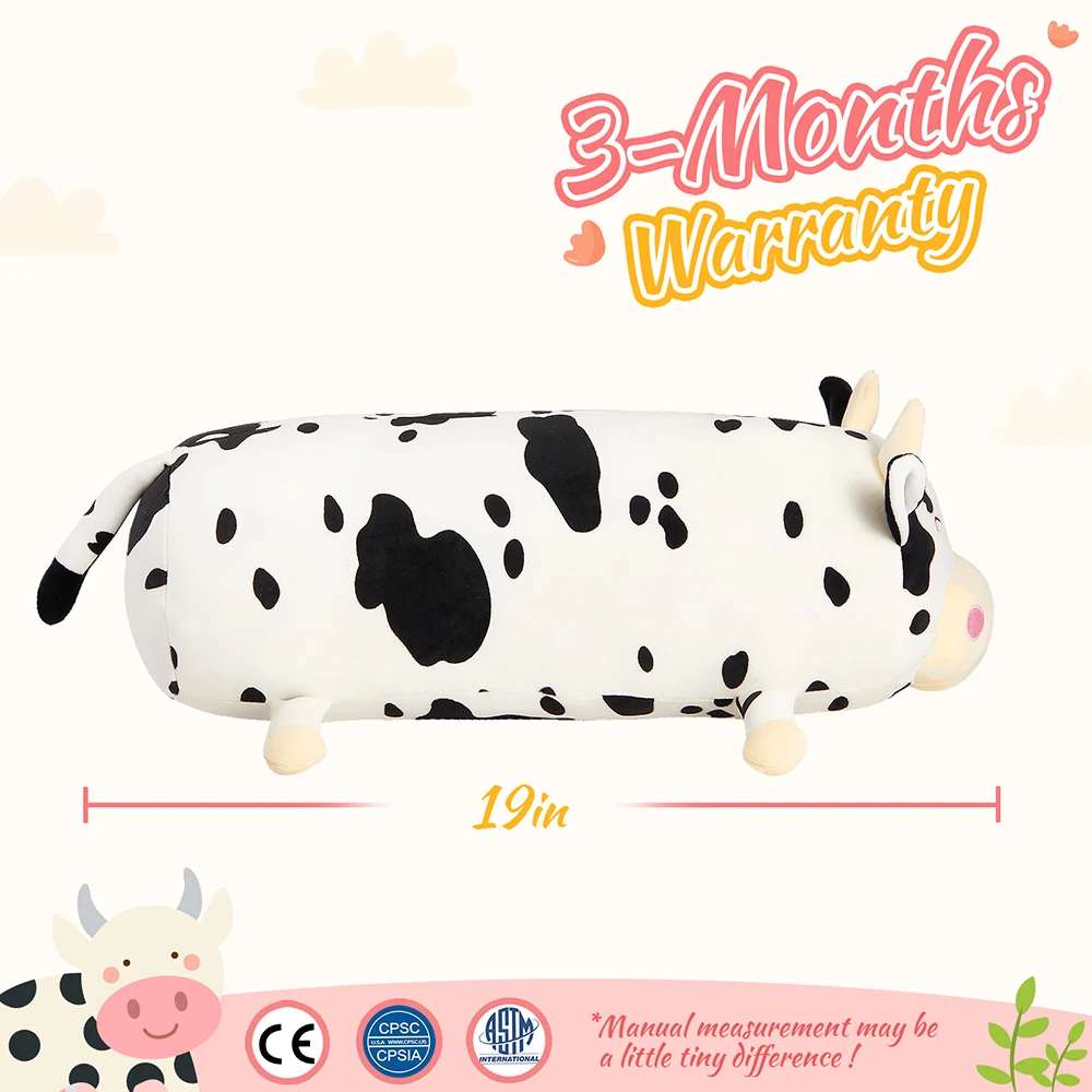 48cm Soft Cow Plush Toys White Black Dot Long Cow Doll Stuffed Animals for Girls Nap Pillow Dairy Long Doll Kids Birthday