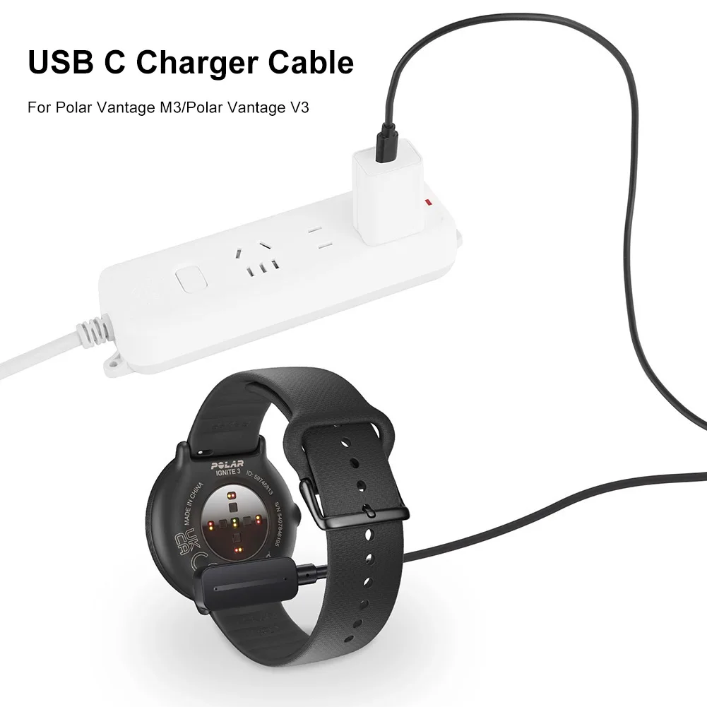 USB C Charging Cable Cord 1M Charger Cable Replacement Smartwatch Dock Charger for Polar Vantage M3/Polar Vantage V3