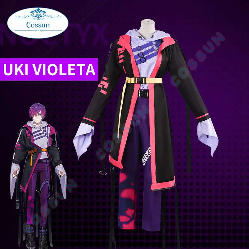 Nijisanji Vtuber Noctyx Uki Violeta Cosplay Costume Halloween Outfit Role Play Women Men Costumes