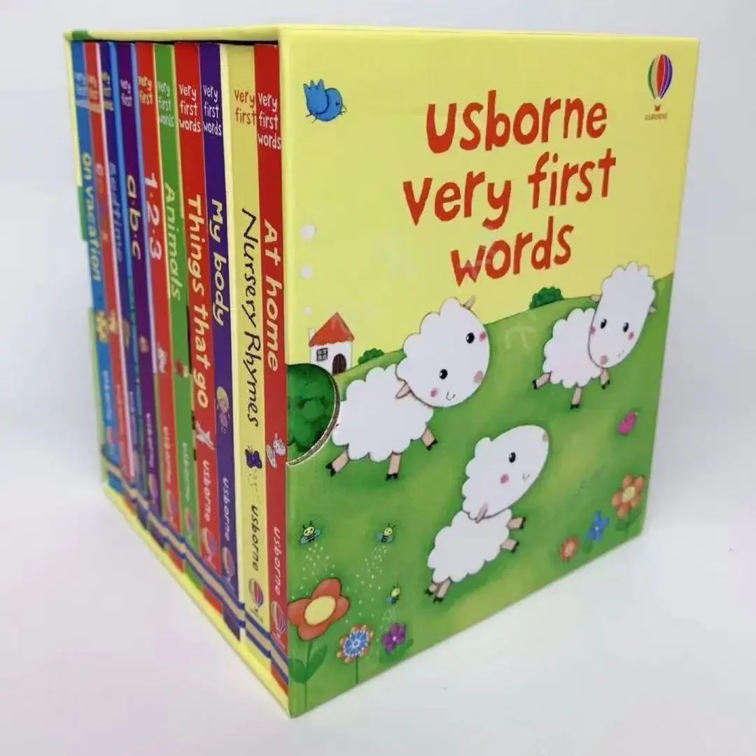 

10 Books/Set USborne Very First Words Board Book Educational Toys for Children English Books for Children Baby English Books