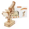 Educational Biological Microscope Wooden Mechanical 3D Puzzle Stem Kits With Slides Optical 160X Magnification For Kids Adult 6