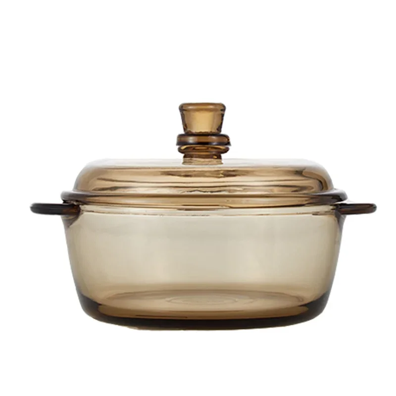 Cold-resistant and heat-resistant transparent glass pot with lid environmental-friendly lead-free and high-temperature resistant