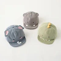 Cute Animal Baby Baseball Hat Cartoon Dinosaur Rabbit Infant Peaked Cap Solid Color Kawaii Soft Brim Kids Sun Hats 1