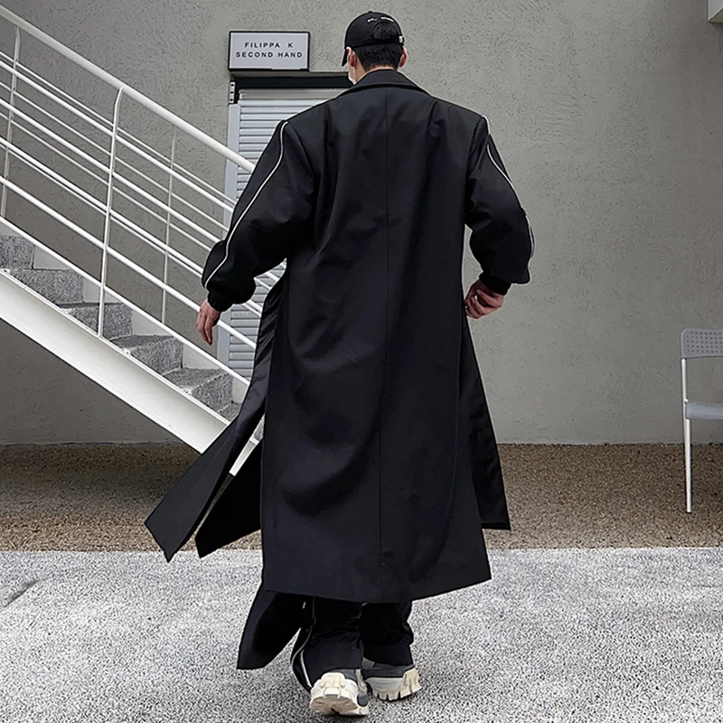 LUZHEN High Quality Street Design Original Long Trench Coat Men's Overcoat Suit Autumn Winter Male Stylish Clothing Bbff91